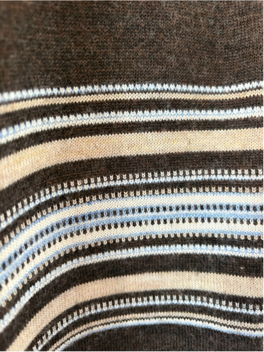 Vintage 90s Esprit de Corp Knit Polo Dress Brown Striped Mini S/M - Picture 4 of 12